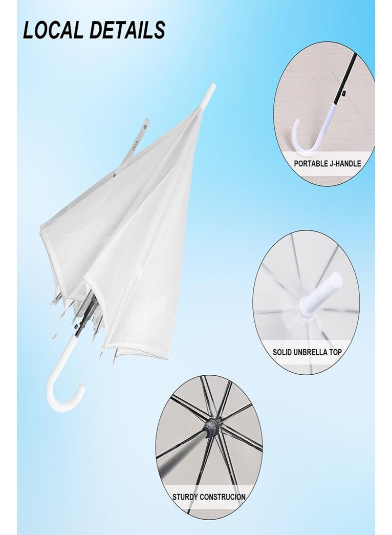 Arabest Umbrellas,Stick Umbrellas, Bulk Auto Open Windproof Stick Umbrellas,J Hook Handle Windproof Large Canopy Umbrella for Wedding Celebration,Rainy,Outdoor(Frosted) - Image 5